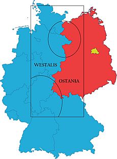 Archivo:Westalis and Ostania map from Spy × Family overlaid on West and East Germany map