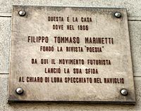 Archivo:9006 - Milano - Corso Venezia - Lapide F. T. Marinetti - Foto Giovanni Dall'Orto 22-Apr-2007