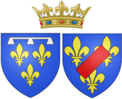 Arms of Françoise Marie de Bourbon, Légitimée de France as Duchess of Orléans.png