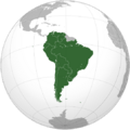 CONMEBOL orthographic projection Mapa CONMEBOL