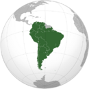 Archivo:CONMEBOL orthographic projection Mapa CONMEBOL
