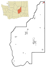 Grant County Washington Incorporated and Unincorporated areas Grand Coulee Highlighted.svg