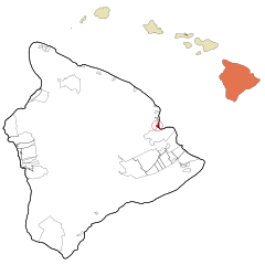 Hawaii County Hawaii Incorporated and Unincorporated areas Wainaku Highlighted.svg