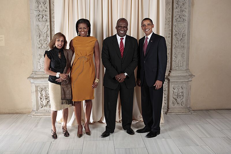 John William Ashe with Obamas