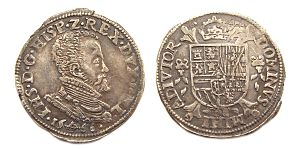Archivo:Koning Spanje Filips II 1-5 Philipsdaalder 1566