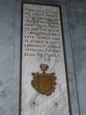 Archivo:Lezica - sepulcro en el convento de Santo Domingo, Ciudad de Buenos Aires