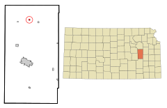 Lyon County Kansas Incorporated and Unincorporated areas Allen Highlighted.svg