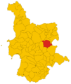 Map of comune of Busachi (province of Oristano, region Sardinia, Italy) - 2016