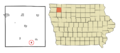 O'Brien County Iowa Incorporated and Unincorporated areas Calumet Highlighted
