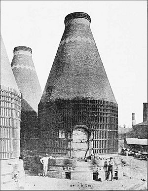 Archivo:PSM V40 D330 Three kilns at the perth amboy terra cotta company
