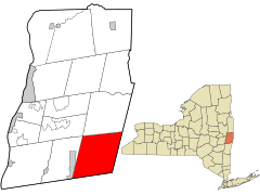 Rensselaer County New York incorporated and unincorporated areas Stephentown highlighted.svg