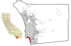 San Diego County California Incorporated and Unincorporated areas Coronado Highlighted.svg