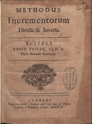 Archivo:Taylor - Methodus incrementorum directa et inversa, 1715 - 811460