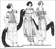 Vogue fashion plate day dresses June 1919