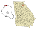 Banks County Georgia Incorporated and Unincorporated areas Baldwin Highlighted