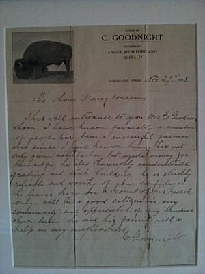 Archivo:Charles Goodnight letter