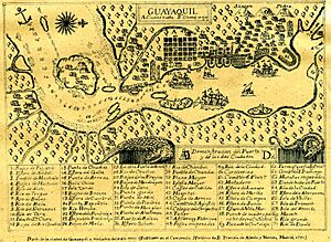 Archivo:Ciudad Vieja y Nueva de Guayaquil en 1741 (Versión auxiliar - datada hacia Agosto de 1952) - AHG