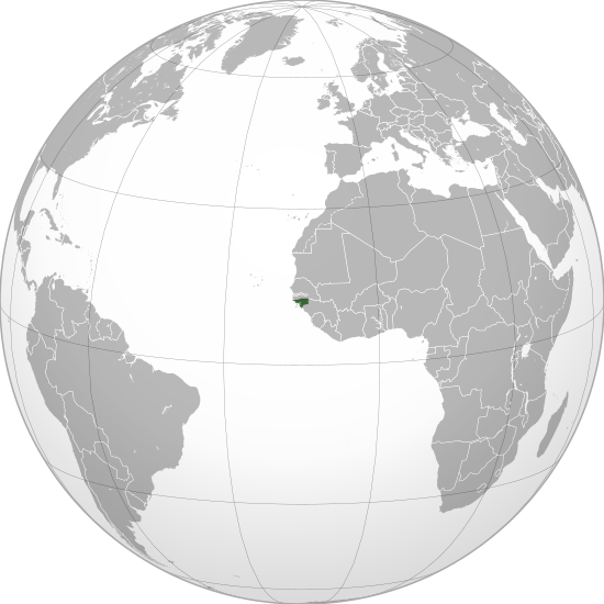 Guinea-Bissau (orthographic projection, centered)