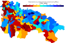 La Rioja crecimiento poblacion 1998-2008