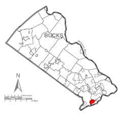 Map of Croydon, Bucks County, Pennsylvania Highlighted.png