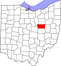 Map of Ohio highlighting Holmes County.svg