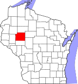 Map of Wisconsin highlighting Chippewa County.svg