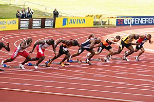 Archivo:Mens 100m finals British Champs and Olympic Trials