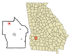Terrell County Georgia Incorporated and Unincorporated areas Parrott Highlighted.svg