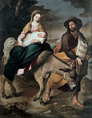 Archivo:Bartolomé Esteban Murillo - The Flight into Egypt - Google Art Project