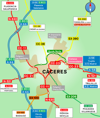 Archivo:Carreteras de Cáceres