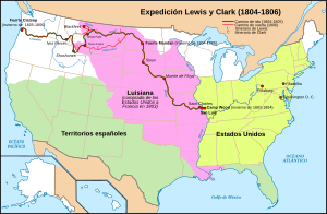 Archivo:Carte Lewis-Clark Expedition-es