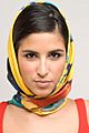 Casol square silk scarf as head scarf