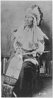 Dull Knife (Tah-me-la-pash-me), Chief of Northern Cheyennes at Battle of Little Bighorn, full-length, seated - NARA - 530912.jpg
