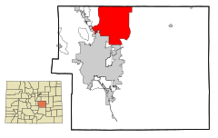 El Paso County Colorado Incorporated and Unincorporated areas Black Forest Highlighted.svg
