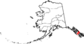 Map of Alaska highlighting Petersburg Census Area