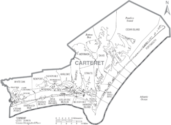 Archivo:Map of Carteret County North Carolina With Municipal and Township Labels