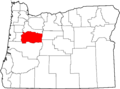 Map of Oregon highlighting Linn County