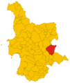 Map of comune of Samugheo (province of Oristano, region Sardinia, Italy) - 2016