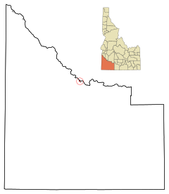 Owyhee County Idaho Incorporated and Unincorporated areas Grand View Highlighted.svg