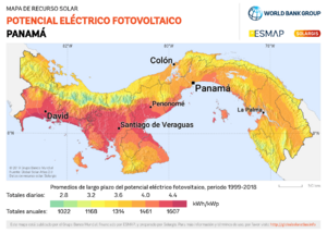 Archivo:Panama PVOUT Photovoltaic-power-potential-map lang-ES GlobalSolarAtlas World-Bank-Esmap-Solargis