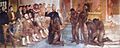 Pintura de Luis Vergara Ahumada. Muestra al diputado, José Simeón Cañas promulgando su famoso discurso, la abolición de la esclavitud