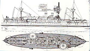Archivo:Plan of the first battleship Maine