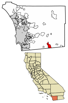 San Diego County California Incorporated and Unincorporated areas Campo Highlighted 0610508.svg