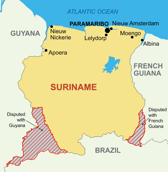 Suriname Disputed Areas Marked