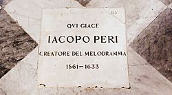 Archivo:Tumba Jacopo Peri (Santa Maria Novella, Firenze). Foto - José Antonio Bielsa Arbiol (2015)