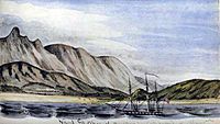Barco USS Dale, partícipe de la batalla de San José del Cabo, por William H. Meyer