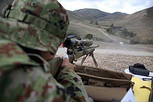Archivo:A member of the Japan Ground Self-Defense Force fires an M24 sniper rifle while conducting unknown distance drills Feb. 6, 2014, at Marine Corps Base Camp Pendleton, Calif., during exercise Iron Fist 2014 140206-M-ZH987-070