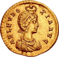 Aelia Eudoxia solidus (obverse)
