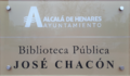 Alcalá de Henares (RPS 15-09-2017) Biblioteca pública municipal José Chacón, cartel