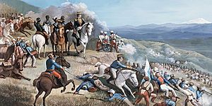 Archivo:Battle of Ibarra (July 17 1823) Simon Bolivar leading rebel - (MeisterDrucke-639305)